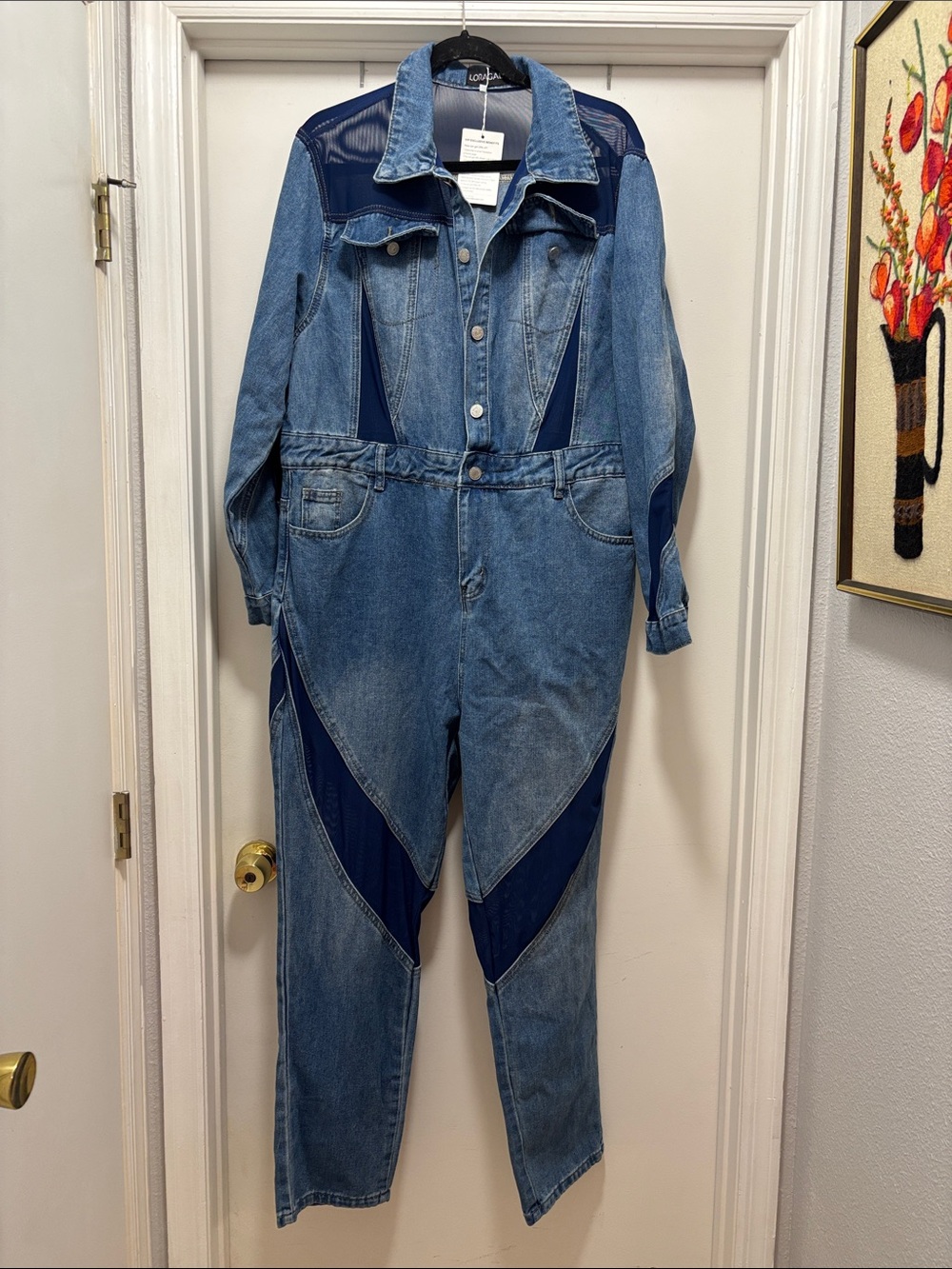 Denim Two-Tone Blue Jumpsuit